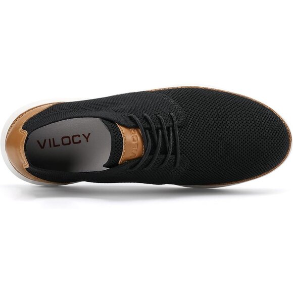 🆕VILOCY Men's Black Fashion Business Comfortable Breathable Dress Sneaker - Picture 5 of 9